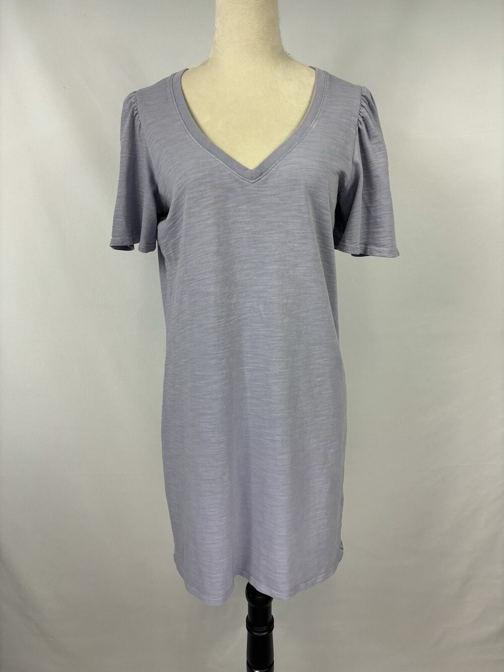Nation LTD Mallory Flutter Sleeve T-Shirt Dress Light Purple Medium V-neck